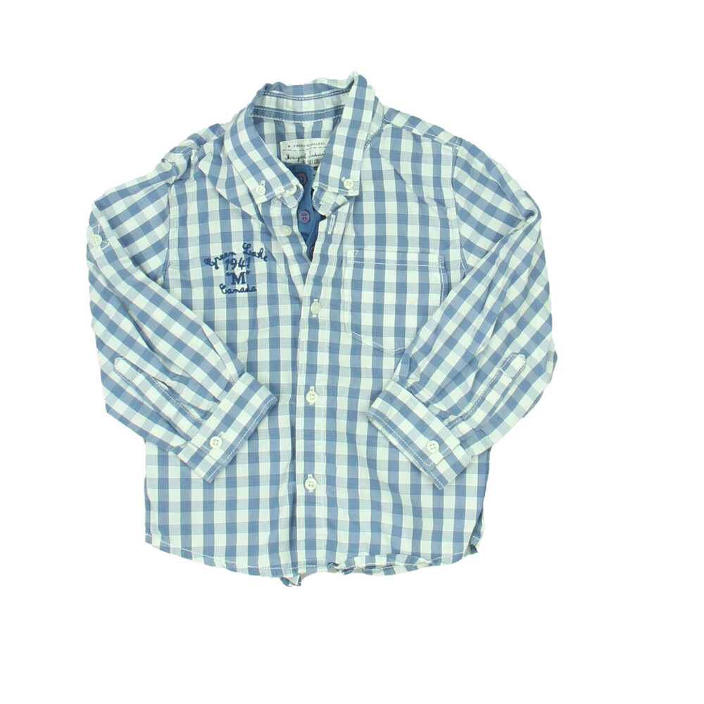 Mayoral Boys Blue | White Button Down Long Sleeve size: 12 Months